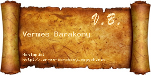 Vermes Barakony névjegykártya